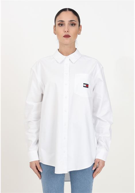 White boyfriend fit women's shirt TOMMY JEANS | DW0DW17351YBRYBR